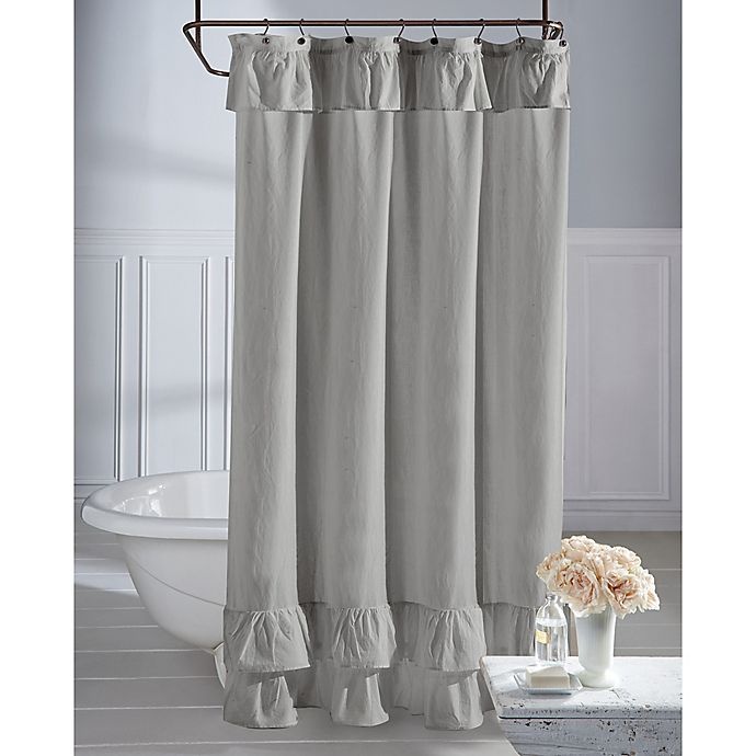 slide 1 of 1, Wamsutta Vintage Ruffle Shower Curtain - Grey, 72 in x 84 in