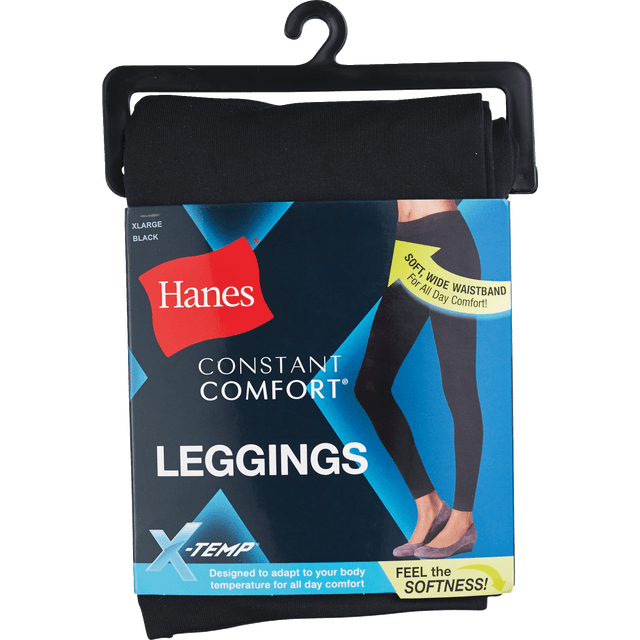 slide 1 of 1, Hanes Women's X-Temp Constant Comfort Leggings X-Large Black, 1 ct