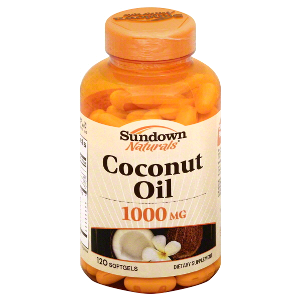 slide 1 of 1, Sundown Naturals Coconut Oil 120 ea, 120 ct