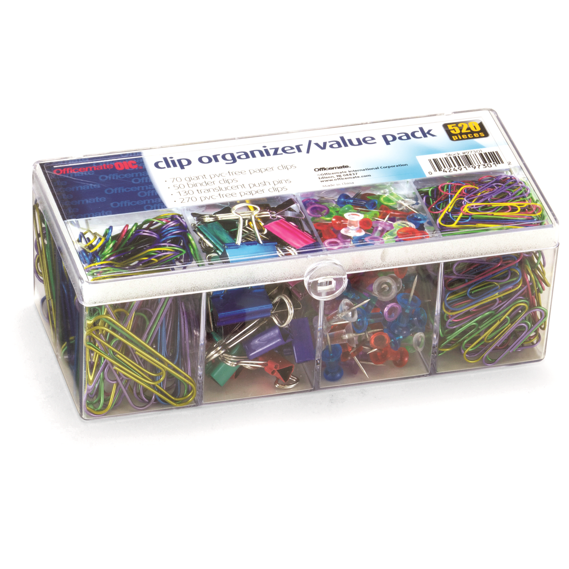 slide 1 of 1, OfficeMate Clip Organizer Value Pack, 520 ct