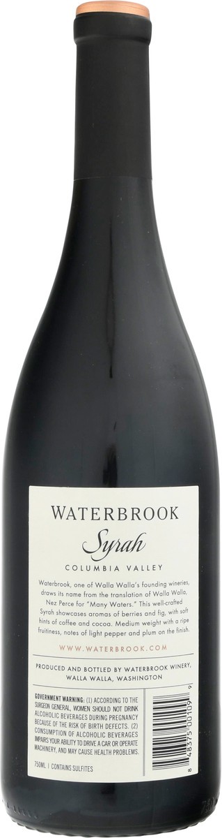 slide 3 of 9, Waterbrook Winery Columbia Valley Syrah 750 ml, 750 ml