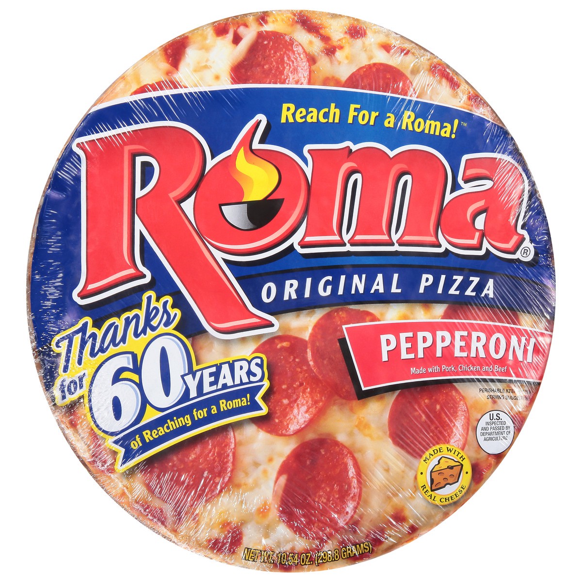 slide 12 of 13, Roma Original Pepperoni Pizza 10.54 oz, 12.1 oz