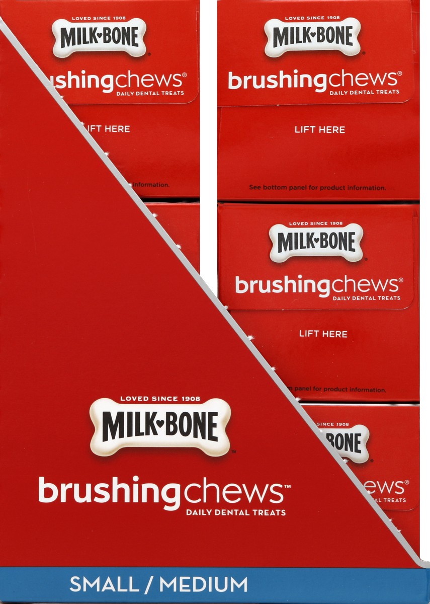 slide 3 of 6, Milk-Bone Brushing Chews Daily Dental Treats, S/M, 5.5oz, 5.5 oz