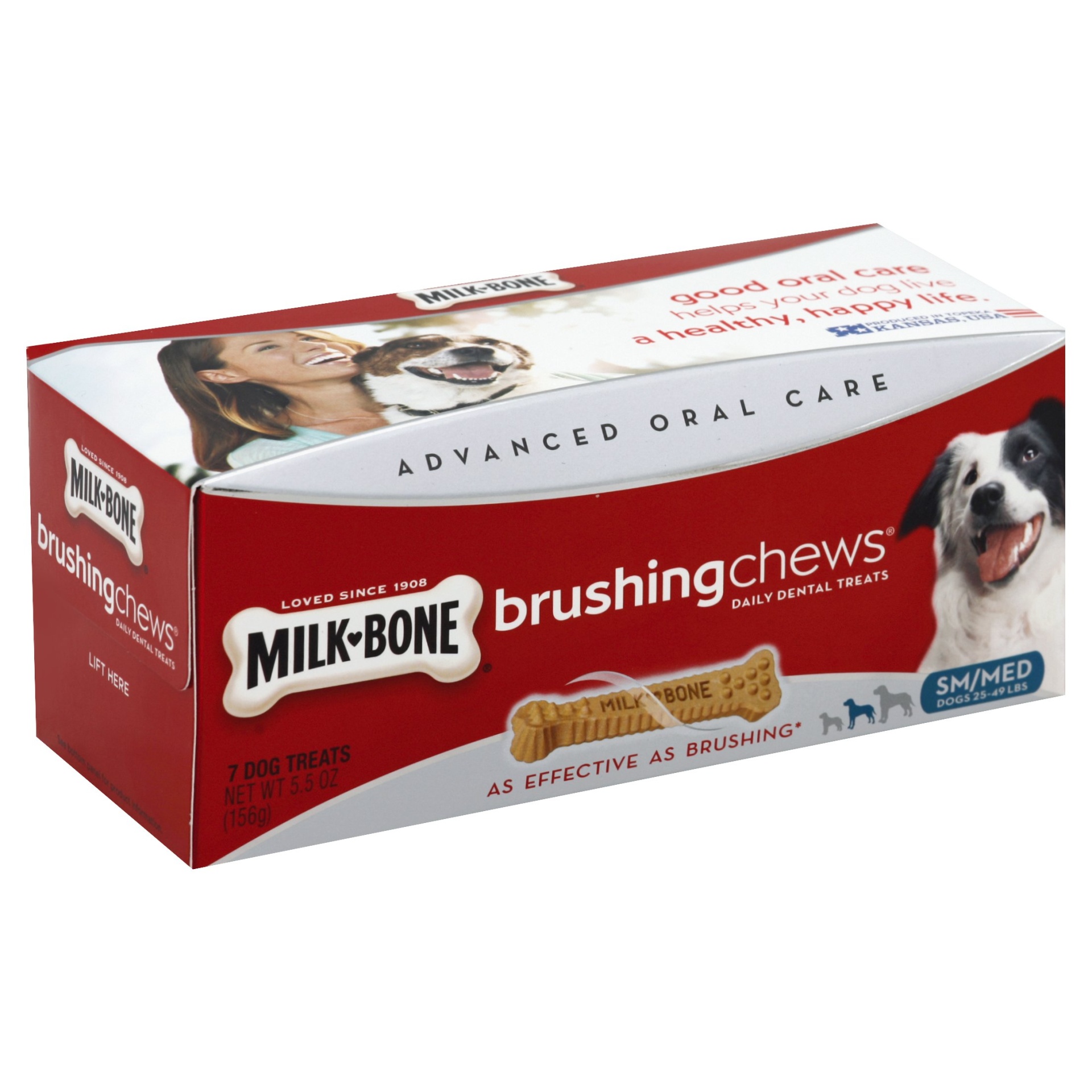 slide 1 of 6, Milk-Bone Brushing Chews Daily Dental Treats, S/M, 5.5oz, 5.5 oz