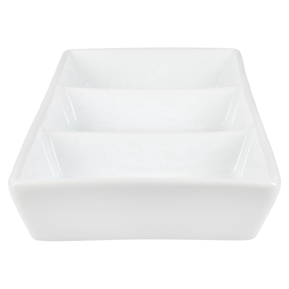slide 2 of 6, BIA Cordon Bleu 3-Section Divided Serving Tray White, 14.5 in x 5 in