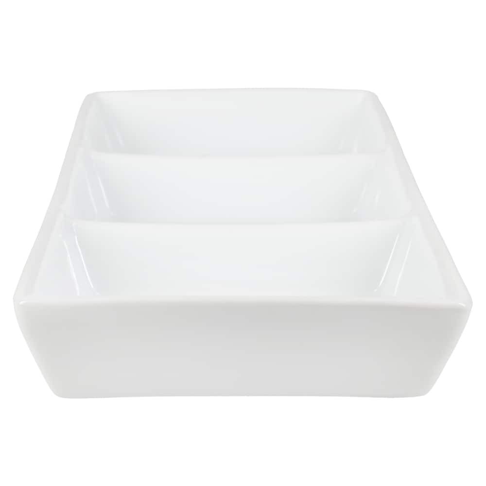 slide 5 of 6, BIA Cordon Bleu 3-Section Divided Serving Tray White, 14.5 in x 5 in
