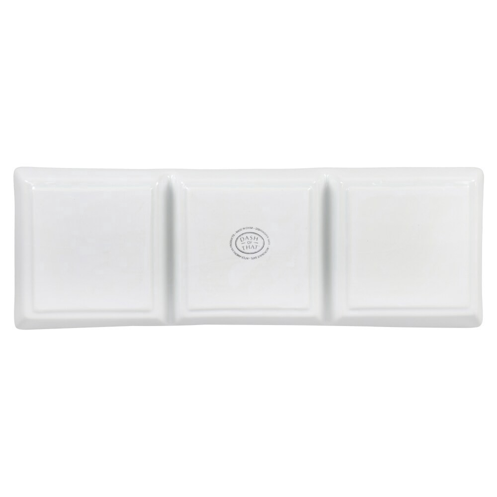 slide 3 of 6, BIA Cordon Bleu 3-Section Divided Serving Tray White, 14.5 in x 5 in