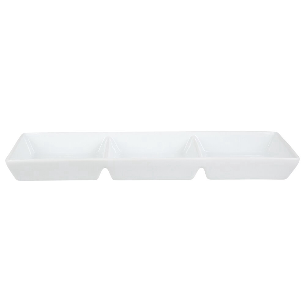 slide 6 of 6, BIA Cordon Bleu 3-Section Divided Serving Tray White, 14.5 in x 5 in