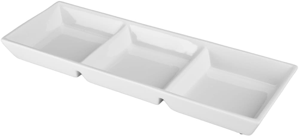 slide 1 of 1, BIA Cordon Bleu 3-Section Divided Serving Tray White, 14.5 in x 5 in