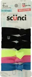 scünci No Damage Reflective Ponytailers 6 ea