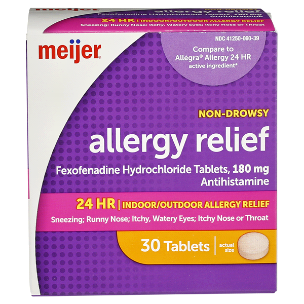 slide 1 of 1, Meijer Allergy Relief 24 Hour, 30 ct