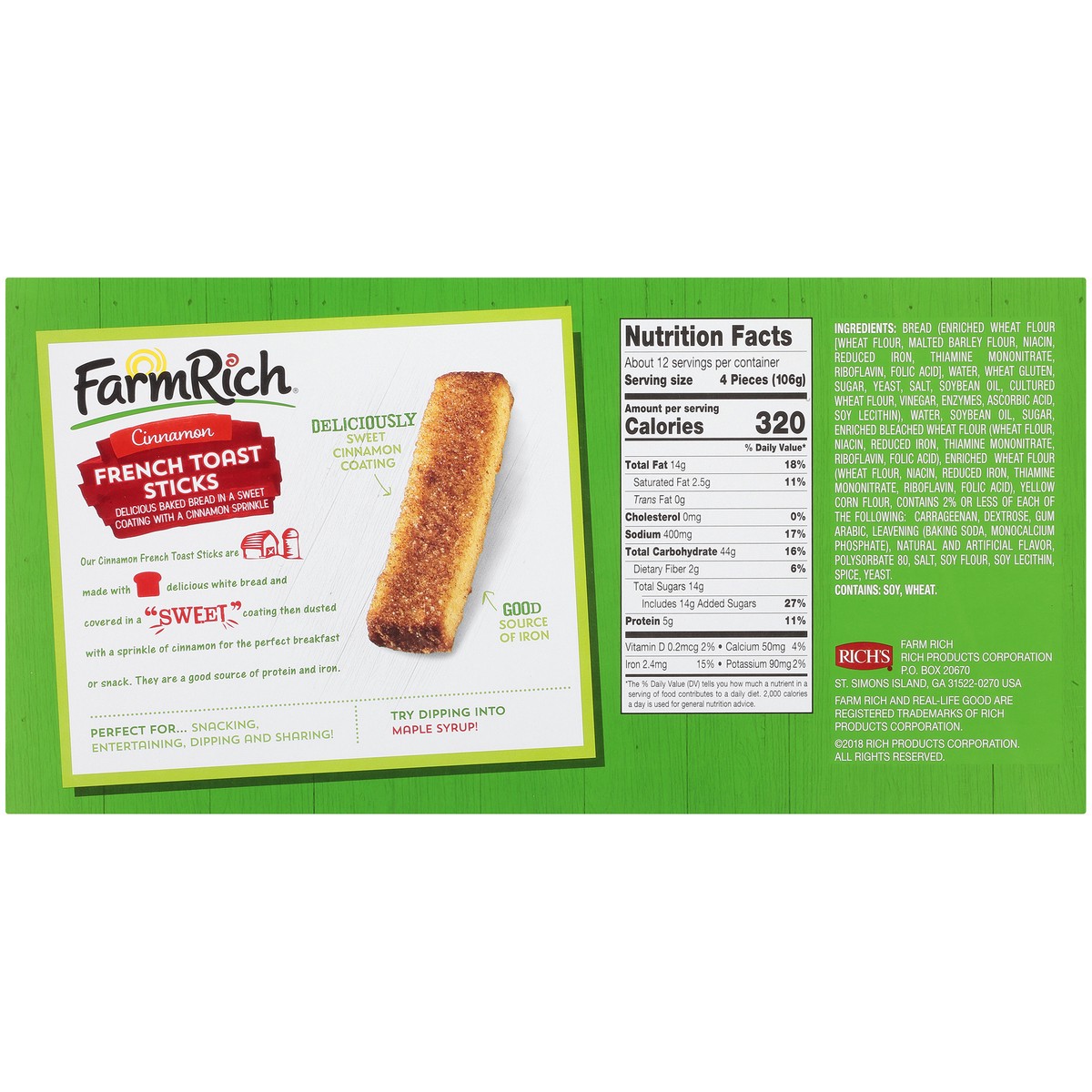 slide 5 of 9, Farm Rich Cinnamon French Toast Sticks 48 oz. Box, 48 oz