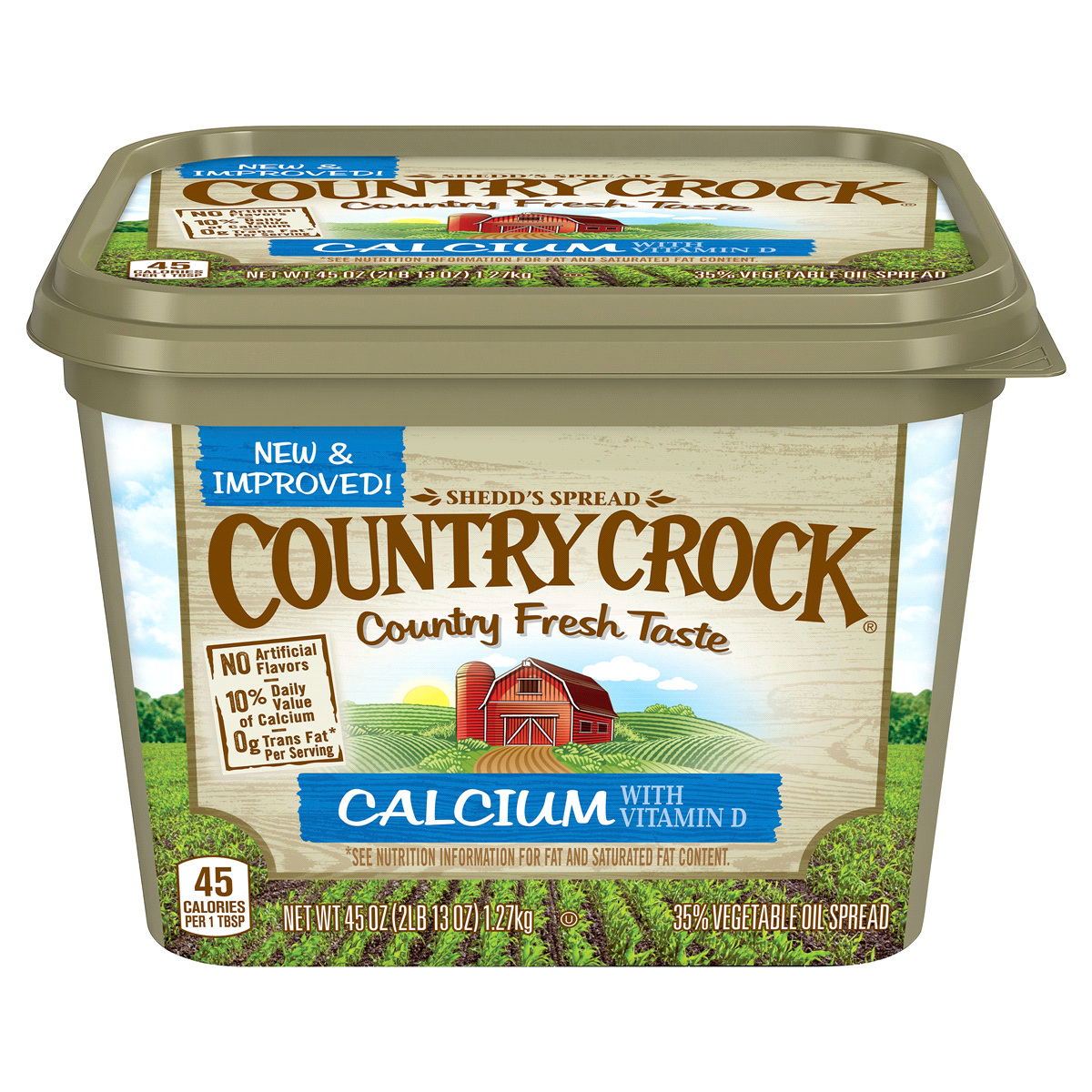 slide 2 of 3, Country Crock Calcium Vegetable Oil Spread Tub, 45 oz