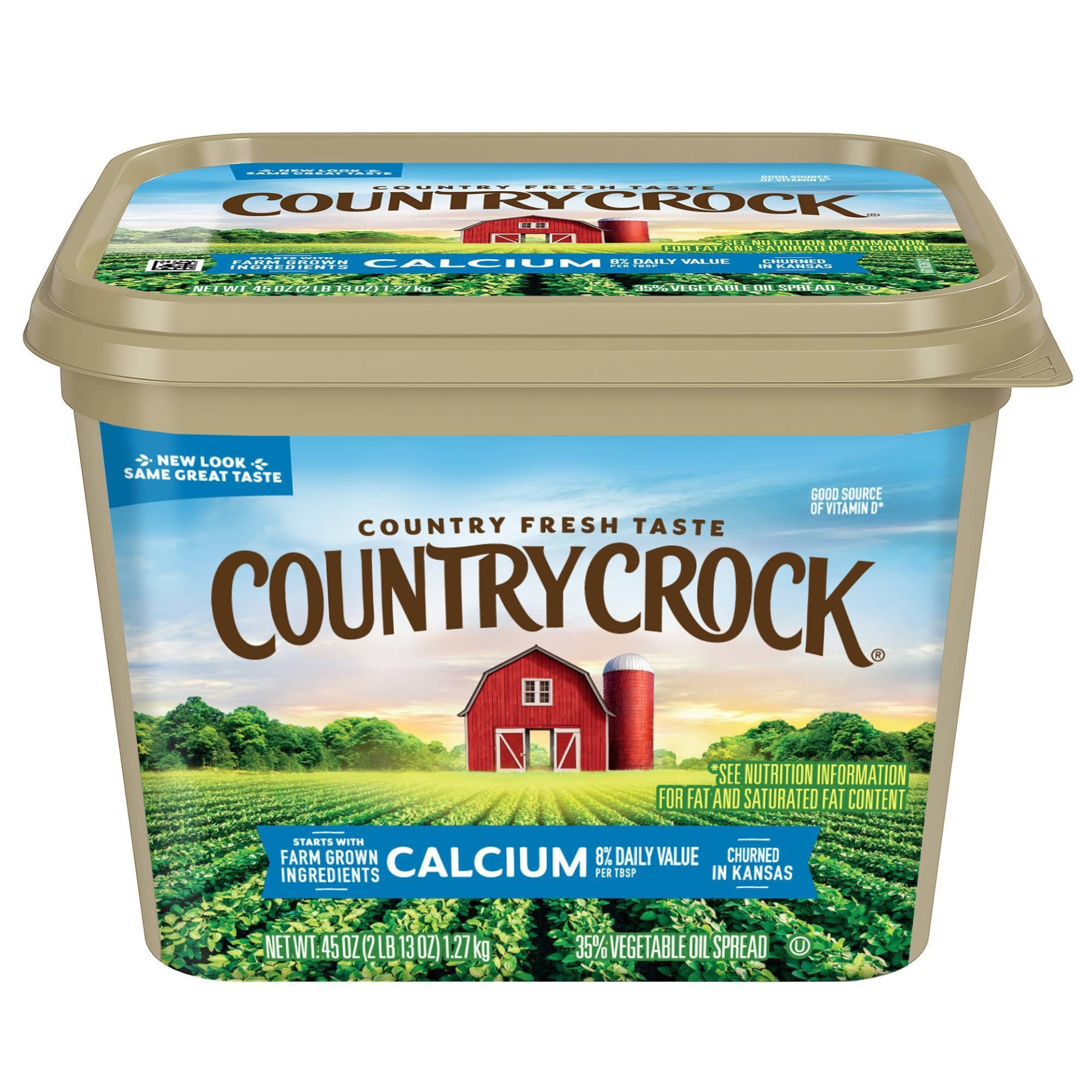 slide 1 of 3, Country Crock Calcium Vegetable Oil Spread Tub, 45 oz