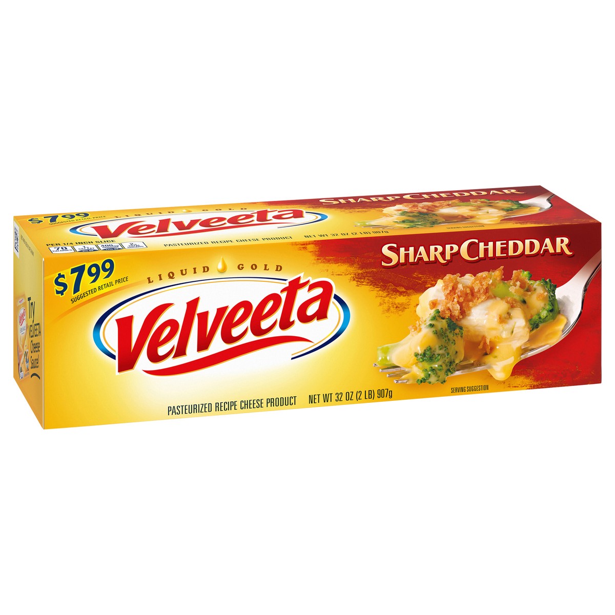 slide 7 of 9, Velveeta Sharp Cheddar Cheese, 32 oz Block, 32 oz