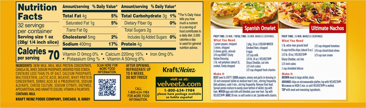 slide 9 of 9, Velveeta Sharp Cheddar Cheese, 32 oz Block, 32 oz