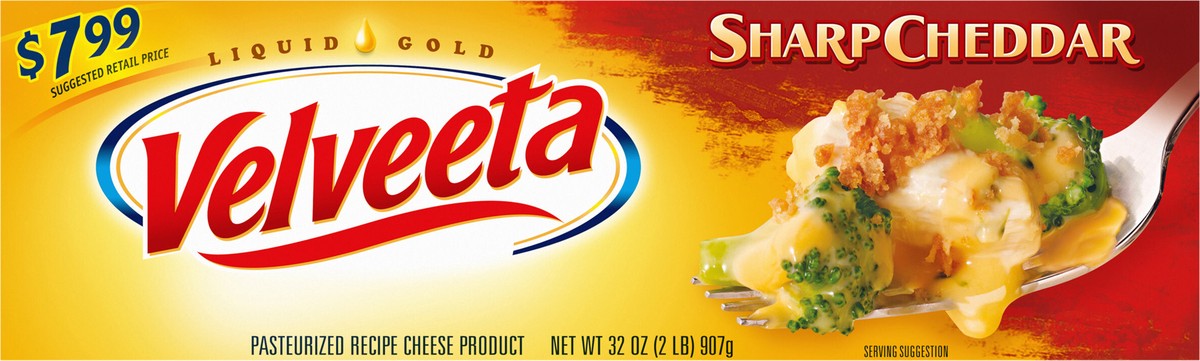 slide 3 of 9, Velveeta Sharp Cheddar Cheese, 32 oz Block, 32 oz