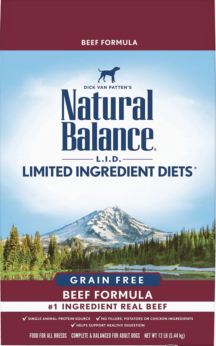 slide 2 of 6, Natural Balance L.I.D. Limited Ingredient Diets Grain Free Beef Formula Dog Food 12 lb, 12 lb