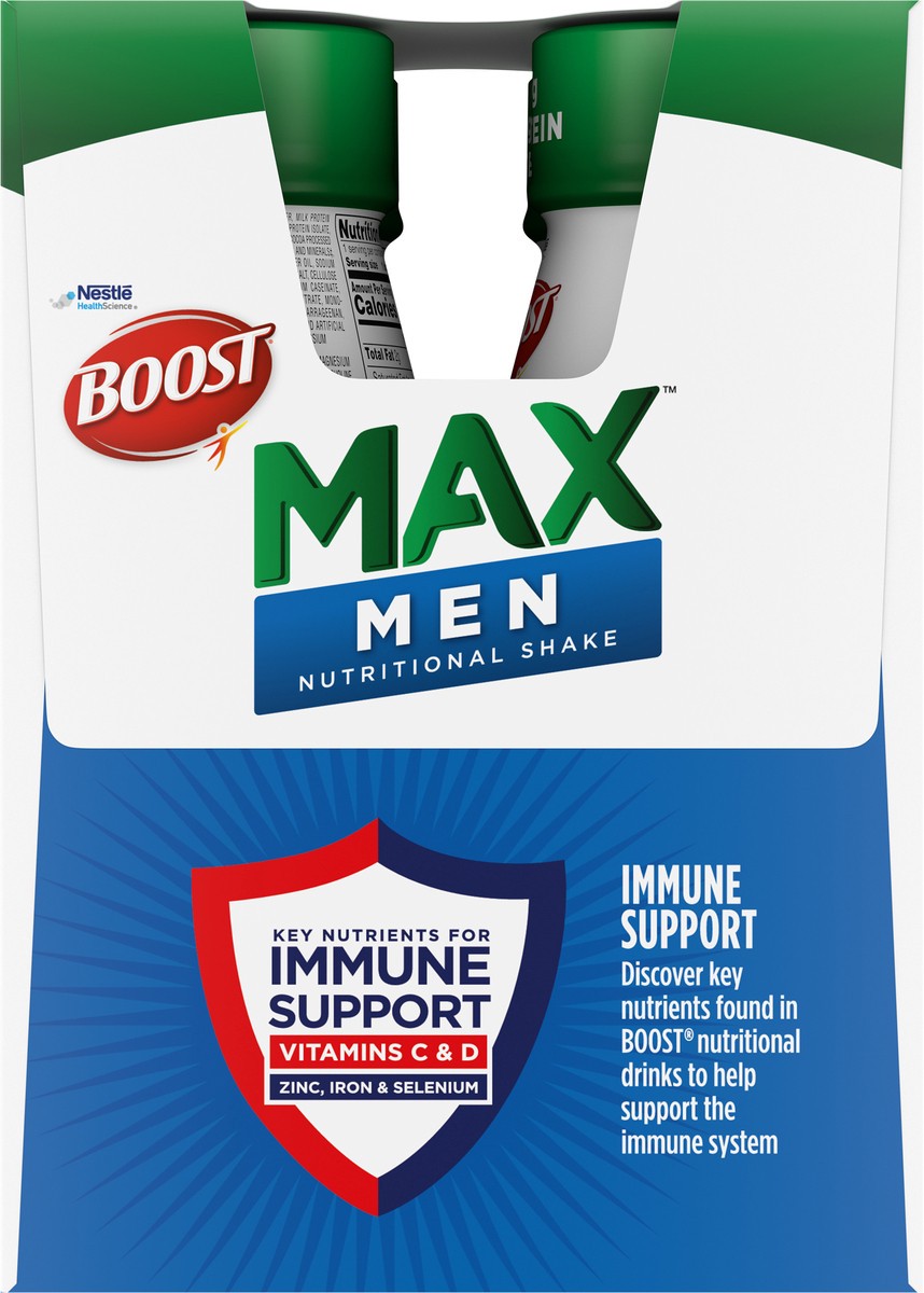 slide 11 of 14, BOOST Max Men Nutritional Drink, Rich Chocolate, 30g Protein, 4 - 11 fl oz Bottles, 44 fl oz