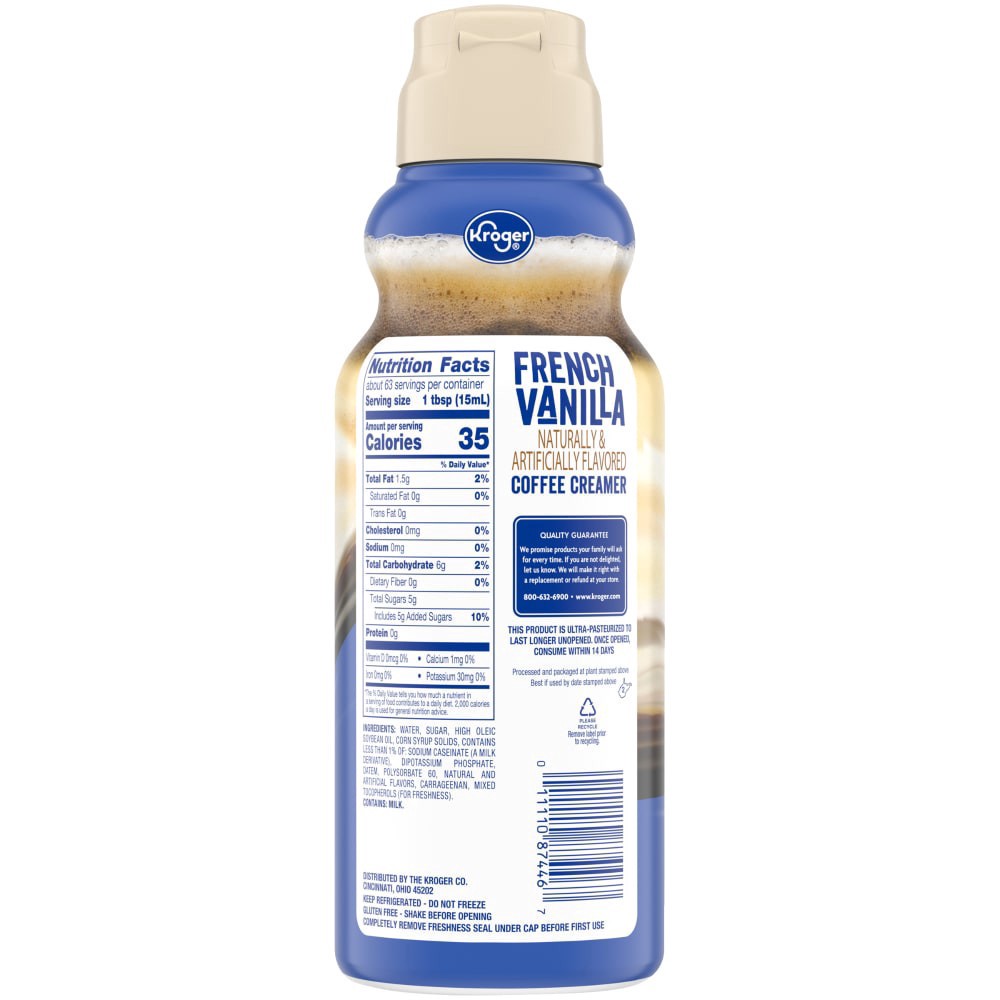 slide 4 of 4, Kroger Coffee Creamer - French Vanilla- 32 fl oz, 32 fl oz