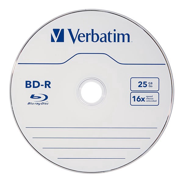 slide 2 of 4, Verbatim Bd-R 25Gb 16X Disc Spindle, Box Of 10, 10 ct