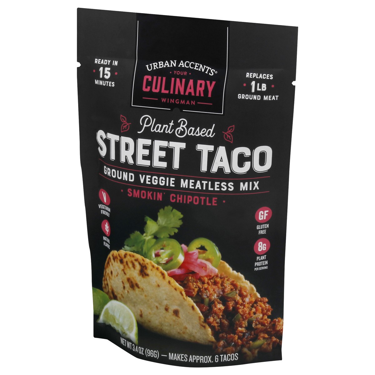 slide 3 of 9, Urban Accents Ground Street Taco Veggie Meatless Mix 3.4 oz, 1 ct