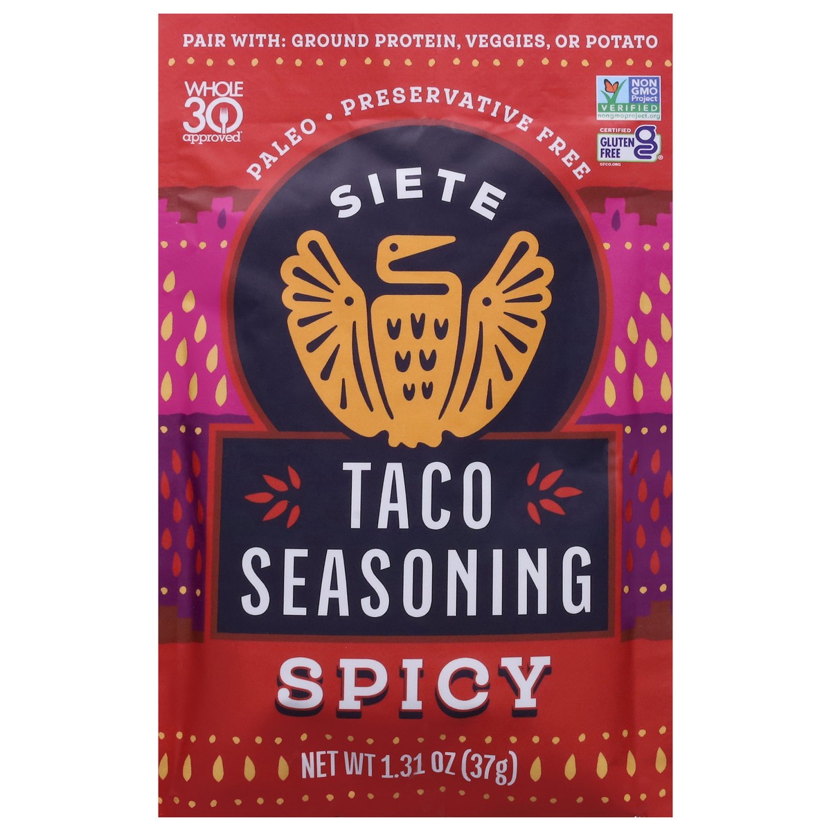 slide 1 of 13, Siete Spicy Taco Seasoning 1.31 oz, 1 ct