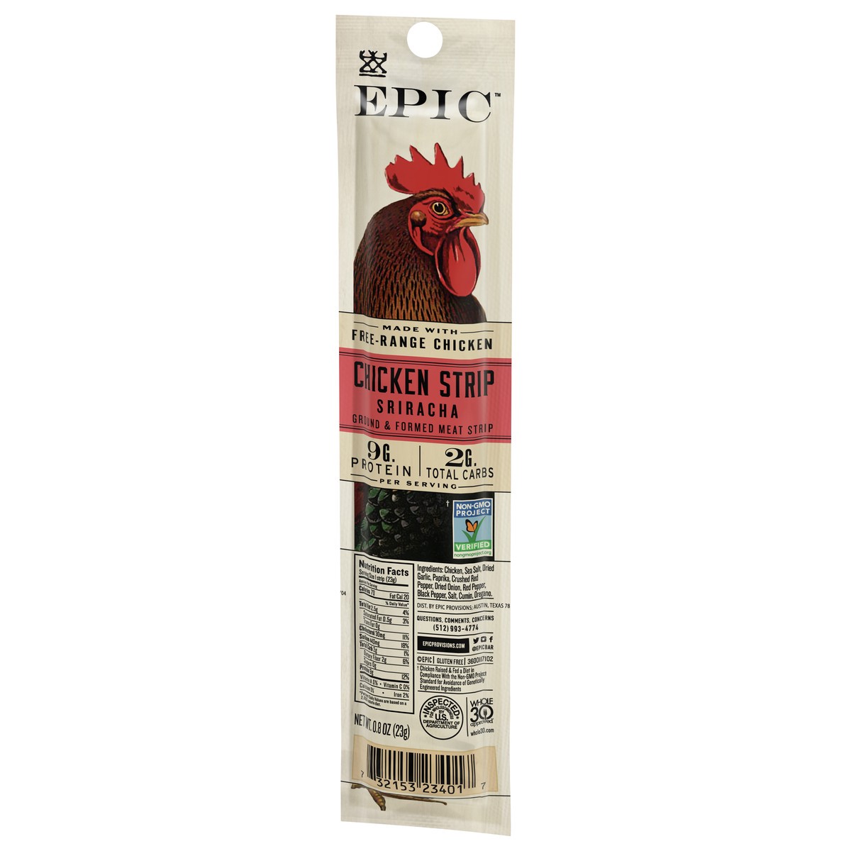 slide 6 of 14, EPIC Chicken Sriracha Snack Strip, Keto Friendly, Whole30 0.8oz, 0.8 oz