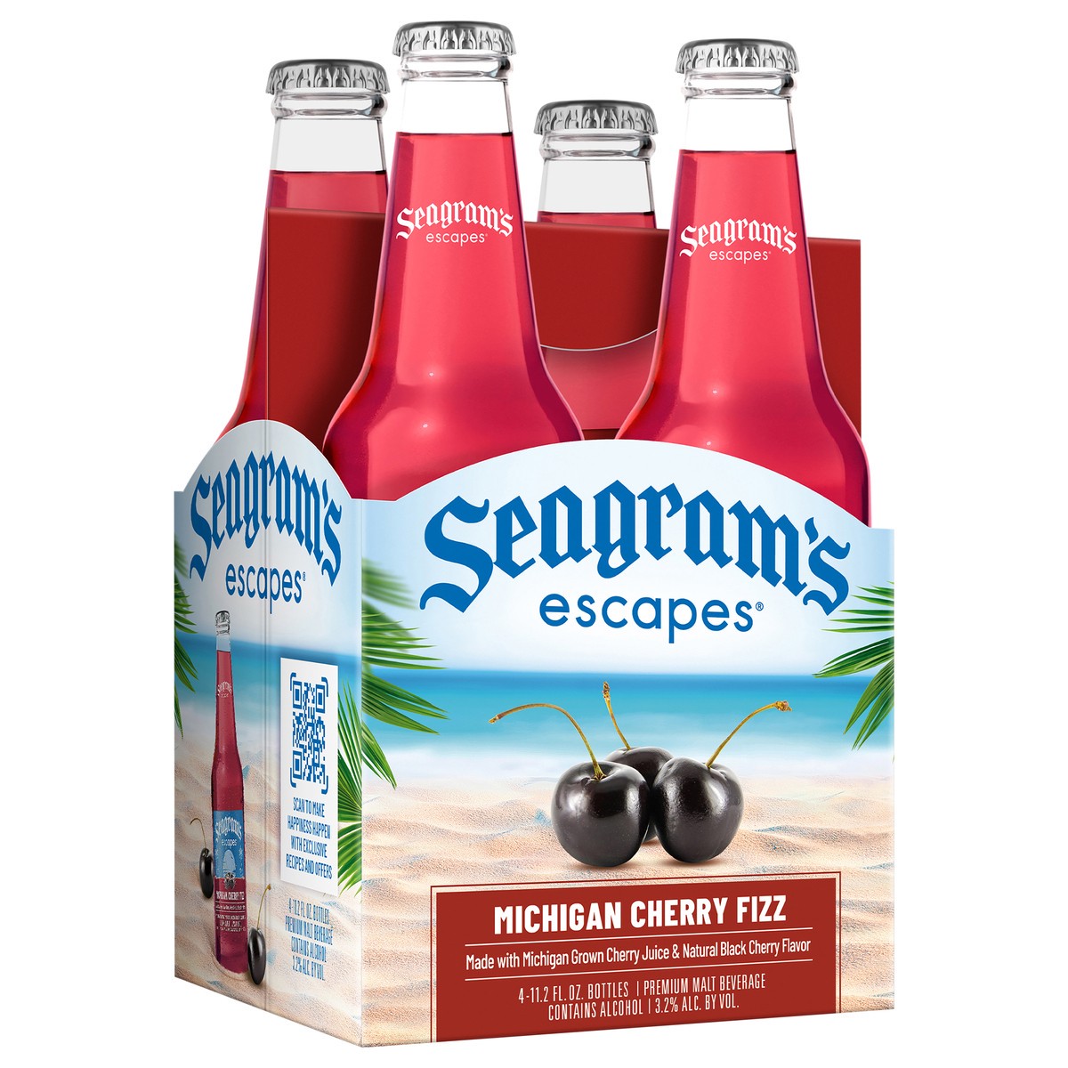 slide 3 of 9, Seagram's Black Cherry Fizz - 4pk/11.2oz, 4 ct; 11.2 oz