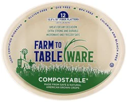 Farm to Table Oval Fiber Platter, 12 Count
