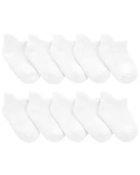 Carter's Baby 10-Pack No-Show Socks, White, 3-12 Months