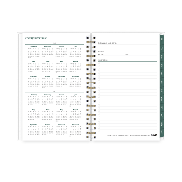 slide 4 of 5, Blue Sky Brit + Co Frosted Weekly/Monthly Planner, 5'' X 8'', Rainbow Swirls, January To December 2022, 136014, 1 ct