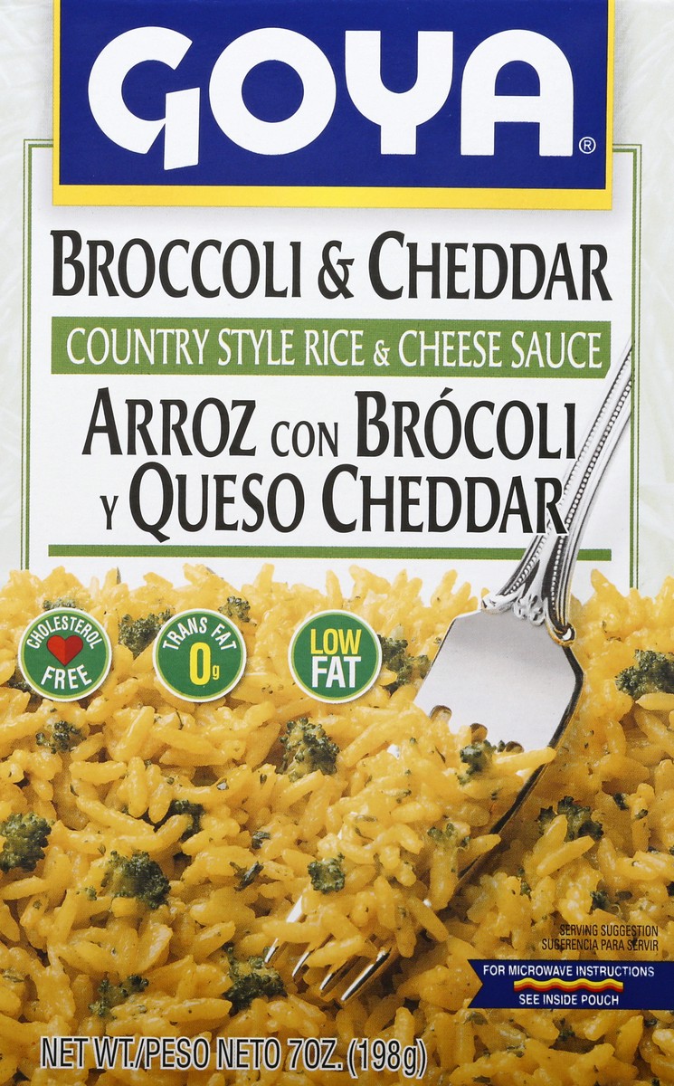 slide 8 of 9, Goya Broccoli & Cheddar Rice / Country Style Rice & Cheese Sauce, 7 oz