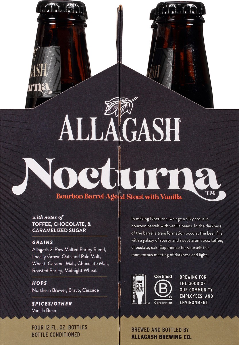 slide 6 of 12, Allagash Nocturna Bourbon Barrel-Aged Stout with Vanilla 12oz 4 Pack Bottles, 48 oz