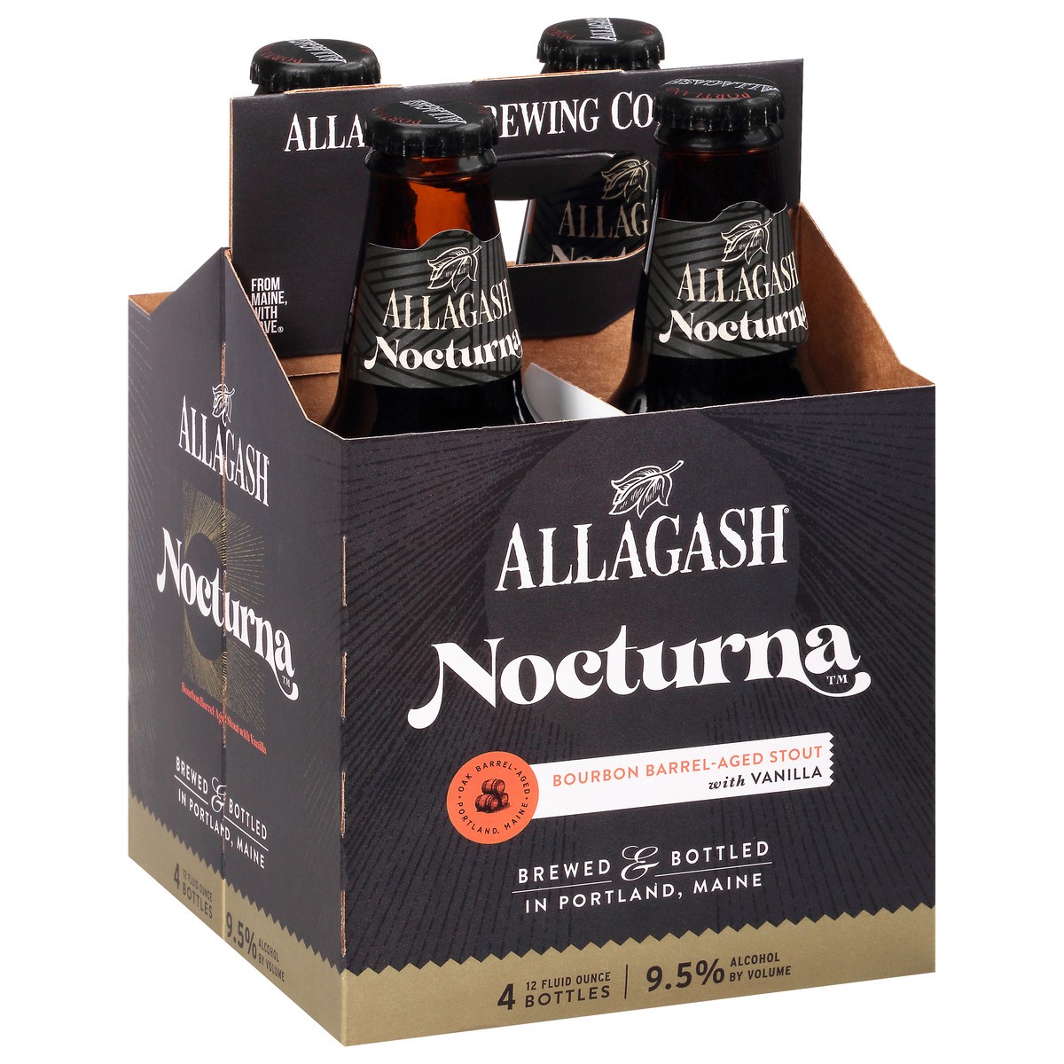 slide 10 of 12, Allagash Nocturna Bourbon Barrel-Aged Stout with Vanilla 12oz 4 Pack Bottles, 48 oz