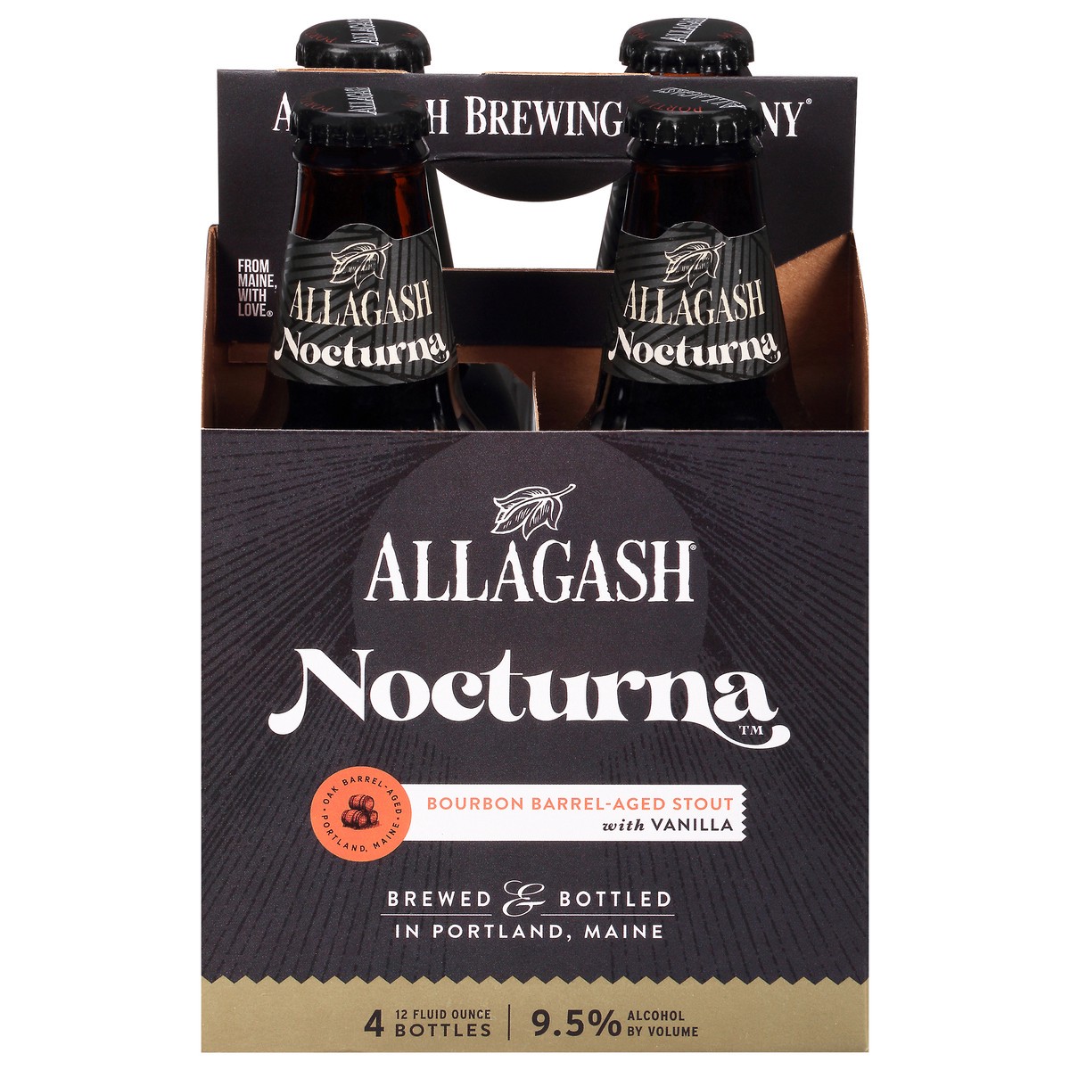 slide 4 of 12, Allagash Nocturna Bourbon Barrel-Aged Stout with Vanilla 12oz 4 Pack Bottles, 48 oz