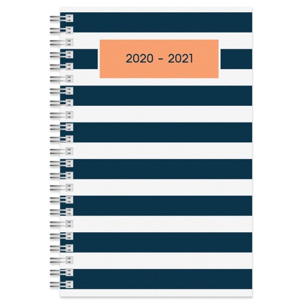 slide 1 of 1, Office Depot Weekly/Monthly Academic Planner, 5'' X 8'', Cantaloupe/Navy, July 2020 To June 2021, Odus1933-023, 1 ct