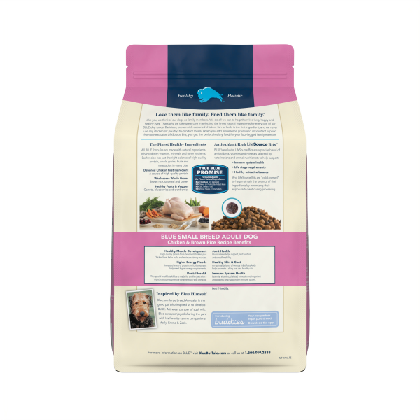 slide 8 of 14, Blue Buffalo Adult Dog Food Small Breed Chicken & Brown Rice, 5 lb