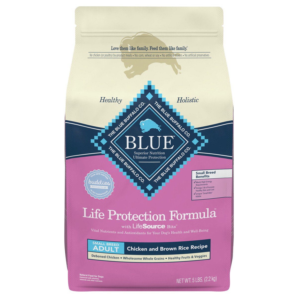 slide 1 of 14, Blue Buffalo Adult Dog Food Small Breed Chicken & Brown Rice, 5 lb