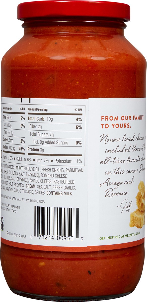slide 4 of 7, Mezzetta Family Recipes Three Cheese Sauce- 25 oz, 25 oz