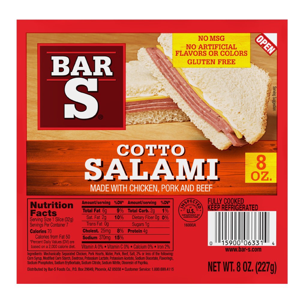 slide 4 of 5, Bar-S Bar S Lunchmeat Cotto Salami, 8 oz