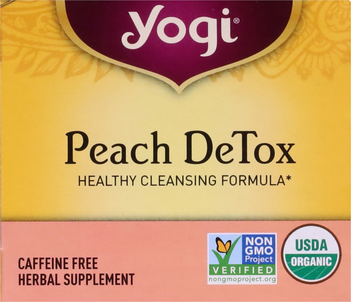 slide 9 of 9, Yogi Caffeine Free Peach DeTox Tea Bags 16 Tea Bags, 16 ct