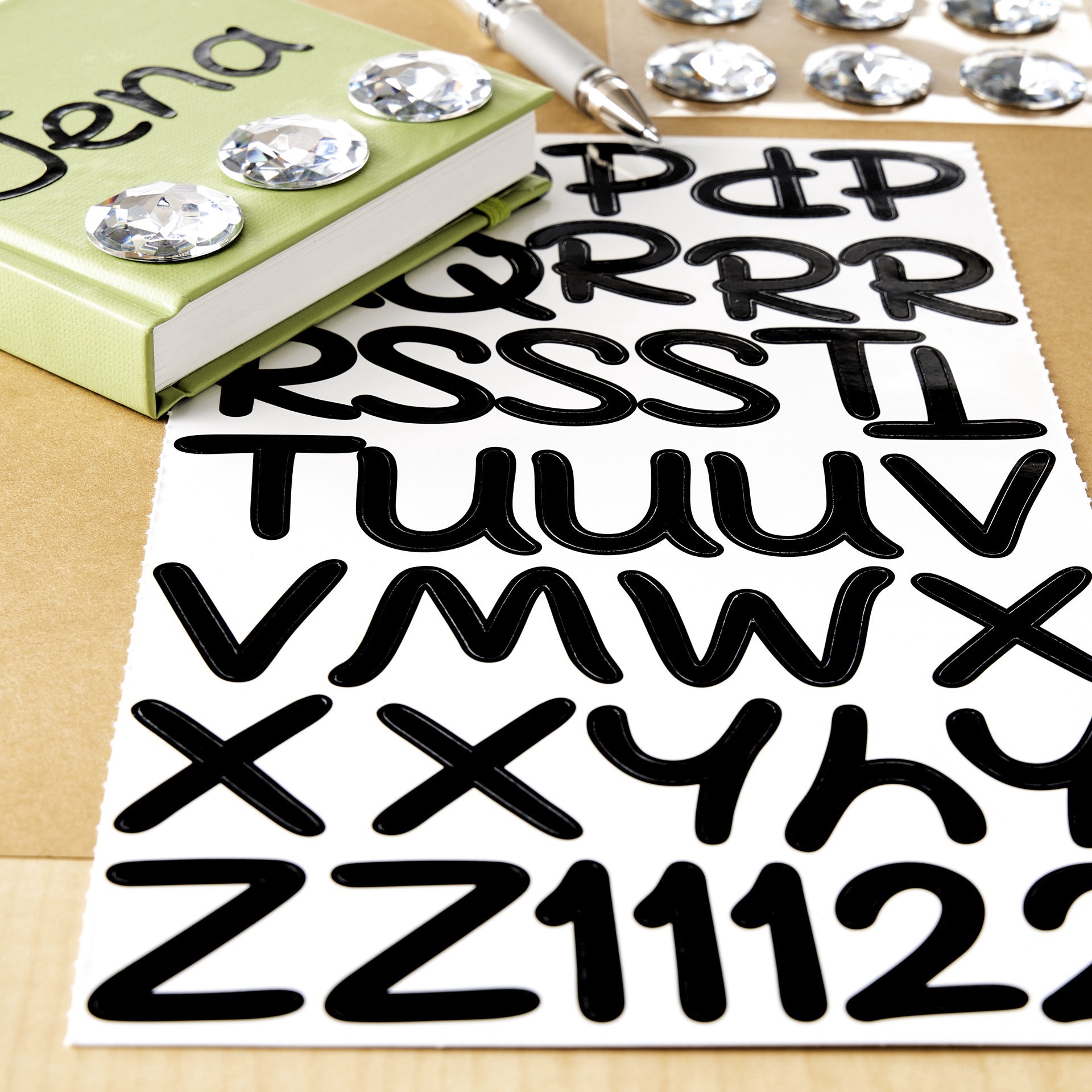 slide 2 of 3, Black Licorice Handwriting Alphabet Stickers By Recollections, 1 ct