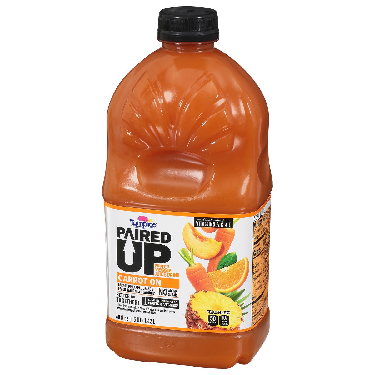 slide 7 of 14, Tampico Paired Up Carrot On Fruit & Veggie Juice Drink - 48 fl oz, 48 fl oz