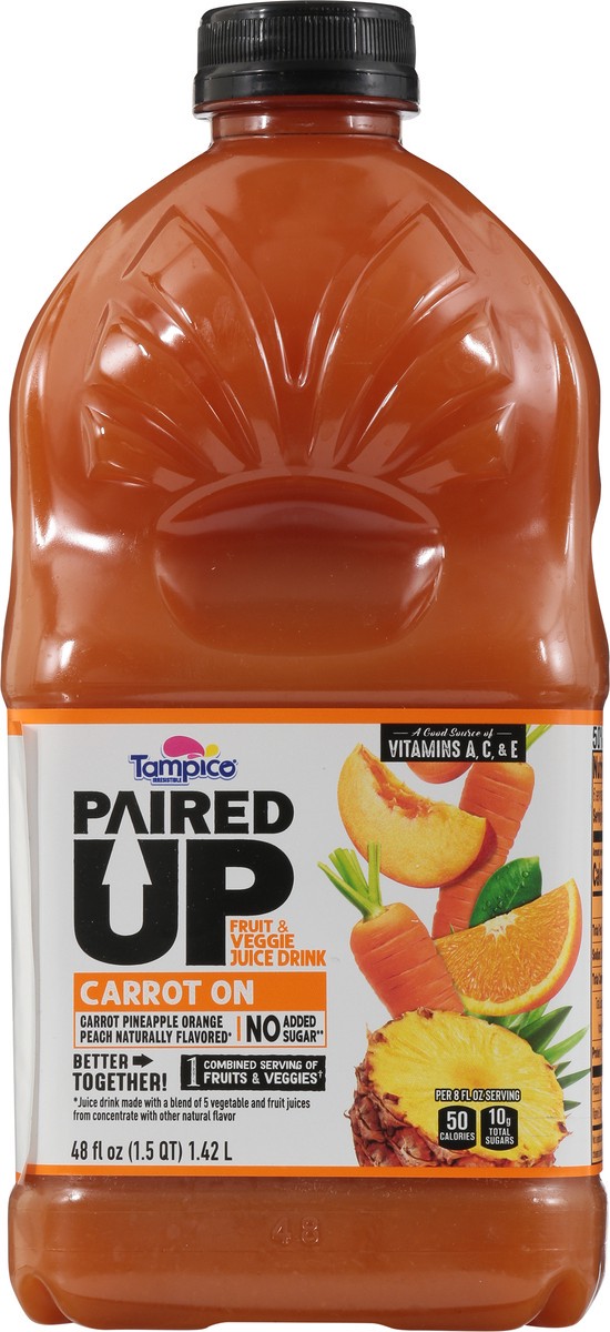 slide 4 of 14, Tampico Paired Up Carrot On Fruit & Veggie Juice Drink - 48 fl oz, 48 fl oz