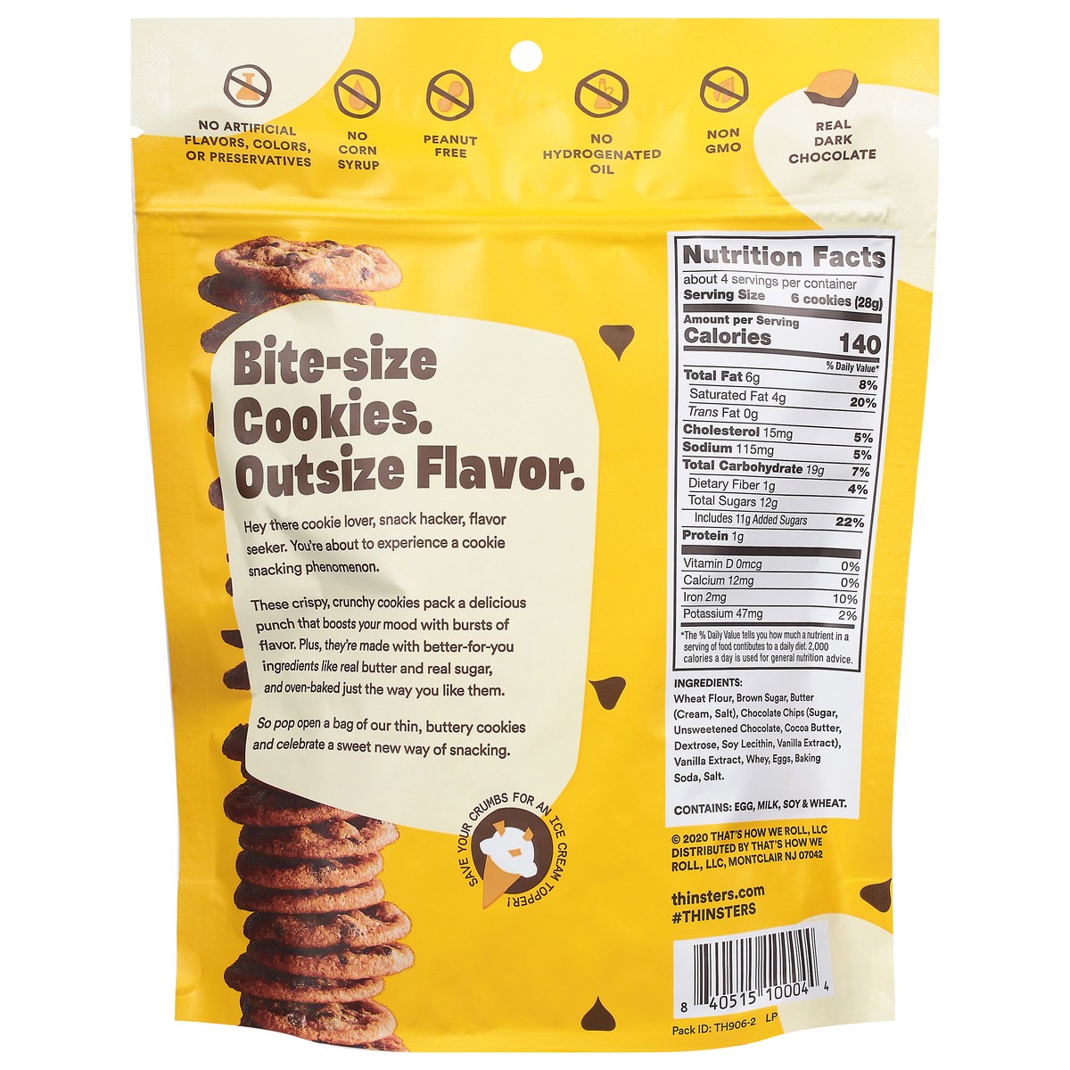 slide 6 of 13, Thinsters Chocolate Chip Cookie Thins 4 oz, 4 oz