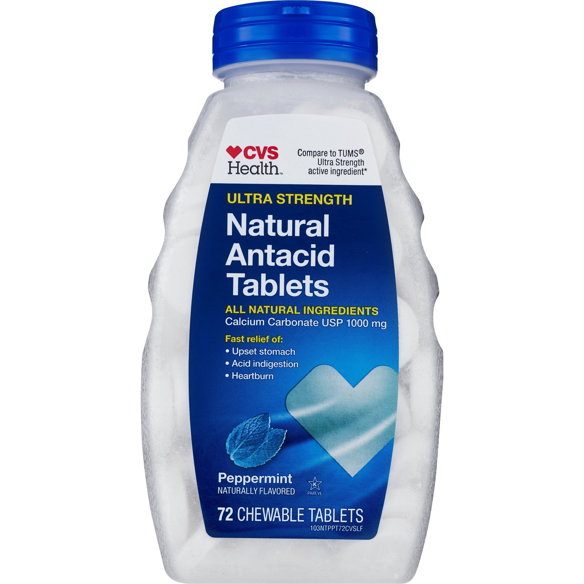 slide 1 of 11, CVS Health Natural Ultra Strength Antacid Tablets, Natural Peppermint, 72 Ct, 72 ct