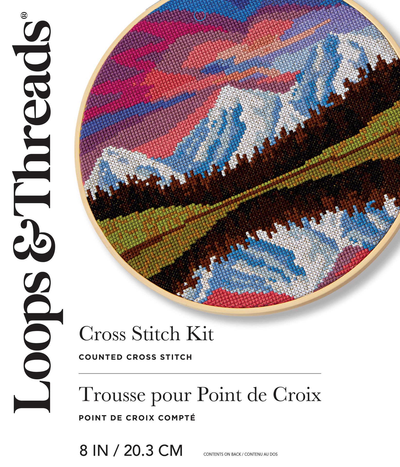 slide 5 of 5, 8" Colored Sky Cross Stitch Kit By Loops & Threads, 8 in