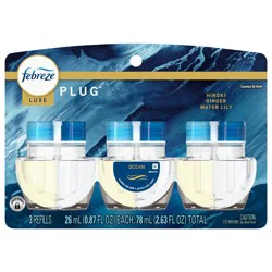 Febreze Plug In Air Freshener, Odor-Fighting Scented Oil Refill, Ocean Scent, 3 Refills