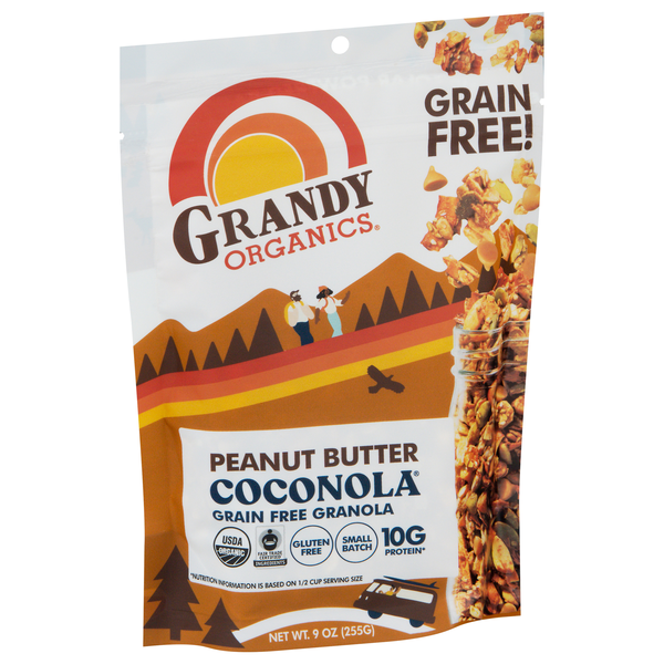 slide 1 of 1, Grandy Organics Coconola Grain Free Peanut Butter Granola 9 oz,